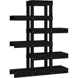 Support à plantes Noir 85x25x109,5 cm Bois massif de pin Vidaxl Noir