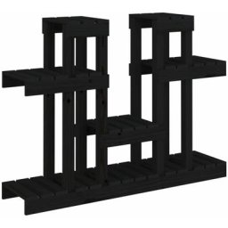 Support à plantes Noir 104,5x25x77,5 cm Bois massif de pin