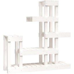 Support à plantes Blanc 92x25x97 cm Bois massif de pin