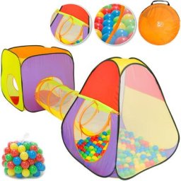 Spielwerk - Tente de jeu pour enfants avec Tunnel Fonction pop-up Incl. 200 balles Intérieur