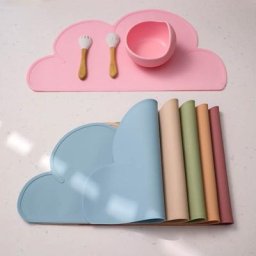Sets de Table en Silicone de qualité alimentaire pour bébé en forme de nuage multicolore