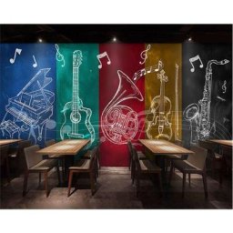 Beibehang-Fond d'écran 3D personnalisé instruments de musique européens peints à la main affiche