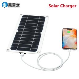 Chargeur solaire portable 5W panneau solaire flexible 5V 1A port de sortie USB pour chargement de