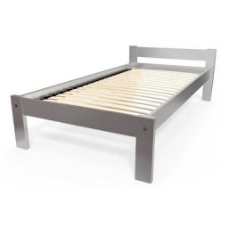 Lit 90x190 enfant en bois hêtre Simply 90x190 Gris Aluminium