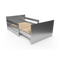 Lit évolutif enfant avec tiroir bois 90 x (140/170/200) Gris Aluminium