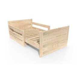 Lit évolutif enfant avec tiroir bois 90 x (140/170/200) Vernis Naturel