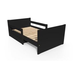 Lit évolutif enfant avec tiroir bois 90 x (140/170/200) Noir