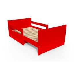 Lit évolutif enfant avec tiroir bois 90 x (140/170/200) Rouge