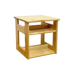Etagère Tournante range 104 CD/DVD en bois Karen Vernis Naturel