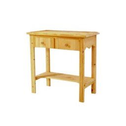 Console Hall bois + 2 tiroirs Miel antiquaire