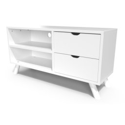 Meuble TV Scandinave bois Viking Blanc