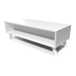 Table basse scandinave bois rectangulaire Viking Blanc