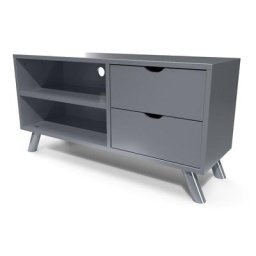 Meuble TV Scandinave bois Viking Gris Aluminium