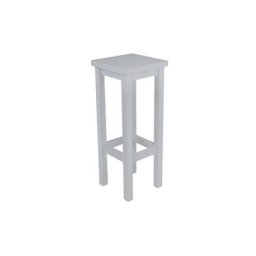 Tabouret de bar droit bois made in France Gris Aluminium