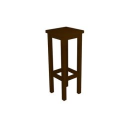 Tabouret de bar droit bois made in France Wengé
