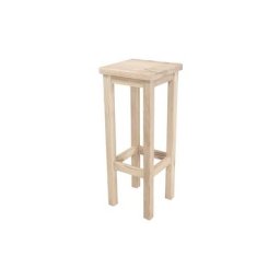 Tabouret de bar droit bois made in France Brut