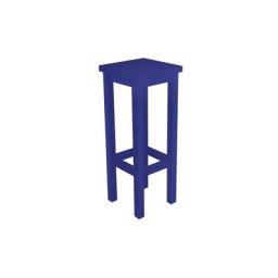 Tabouret de bar droit bois made in France Bleu foncé