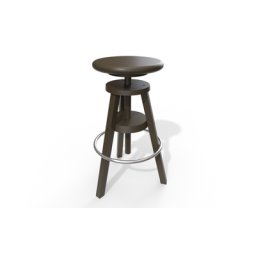 Tabouret à vis de bar en bois Wengé