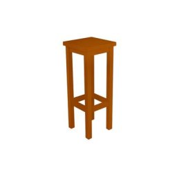 Tabouret de bar droit bois made in France Chocolat