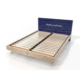 Lit Scandinave 2 places bois Viking 140x190 Décor étoiles