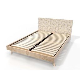 Lit Scandinave 2 places bois Viking 140x200 Décor géométrique
