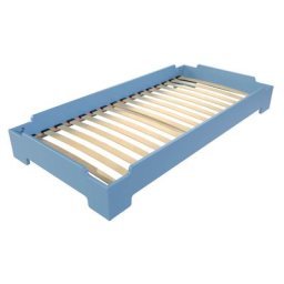 Lit Empilable 1 place en Bois Massif 80x200 Bleu Pastel