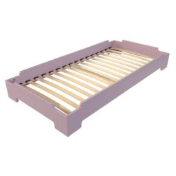 Lit Empilable 1 place en Bois Massif 90x200 Violet Pastel