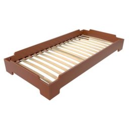 Lit Empilable 1 place en Bois Massif 90x190 Chocolat
