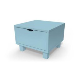 Table de chevet bois Cube + tiroir Bleu Pastel