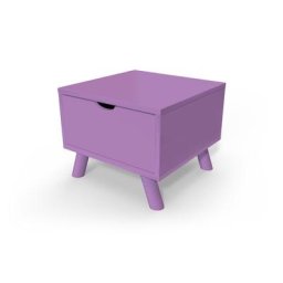 Table de chevet Scandinave bois Viking + tiroir Lilas