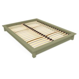 Lit futon 2 places bois massif Solido 160x200 Taupe