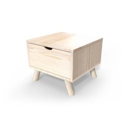 Table de chevet Scandinave bois Viking + tiroir Vernis Naturel