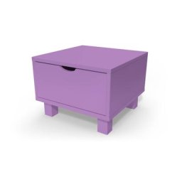 Table de chevet bois Cube + tiroir Lilas