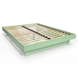 Lit plateforme 2 places bois massif 140x190 Vert Pastel