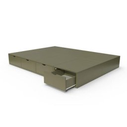 Lit double avec rangement tiroirs Cube 140x200 Taupe