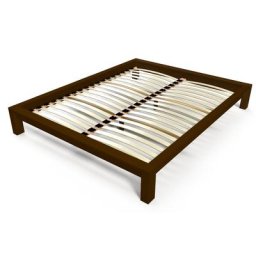 Lit 2 places en bois massif King solide 160x200 Wengé