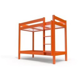 Lit superposé 2 places 90x190 avec échelle droite bois ABC 90x190 Orange