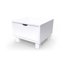 Table de chevet bois Cube + tiroir Blanc