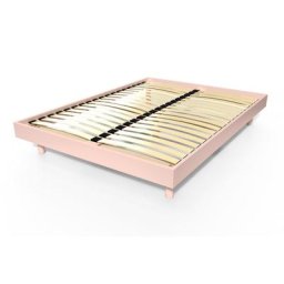 Sommier à lattes 2 places bois Kit Noé 140x190 Rose Pastel