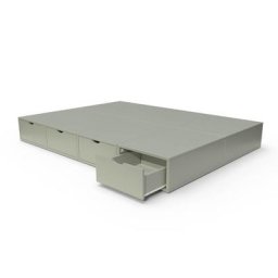 Lit double avec rangement tiroirs Cube 140x200 Moka