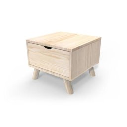Table de chevet Scandinave bois Viking + tiroir Brut