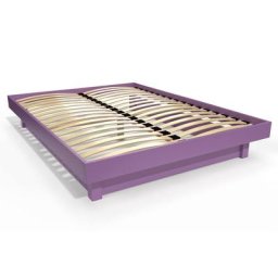 Lit plateforme 2 places bois massif 160x200 Lilas