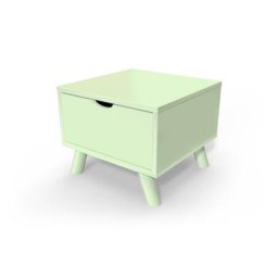 Table de chevet Scandinave bois Viking + tiroir Vert Pastel