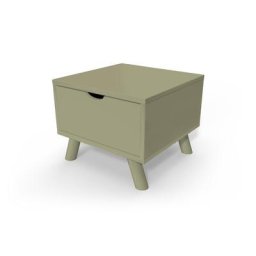 Table de chevet Scandinave bois Viking + tiroir Taupe