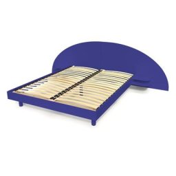 Lit 2 places bois avec tête et chevets ARC 160x200 Bleu foncé