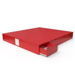 Lit double avec rangement tiroirs Cube 160x200 Rouge