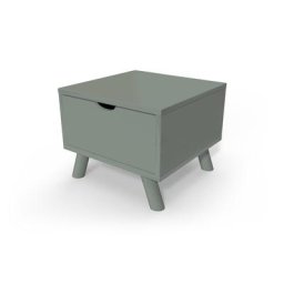 Table de chevet Scandinave bois Viking + tiroir Gris