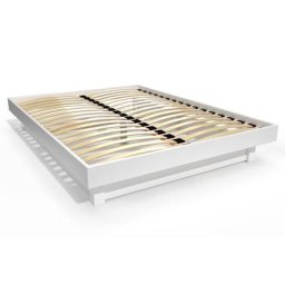 Lit plateforme 2 places bois massif 160x200 Blanc