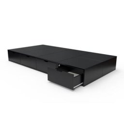 Lit 90x200 1 place avec tiroirs Cube bois 90x200 Noir
