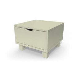 Table de chevet bois Cube + tiroir Moka